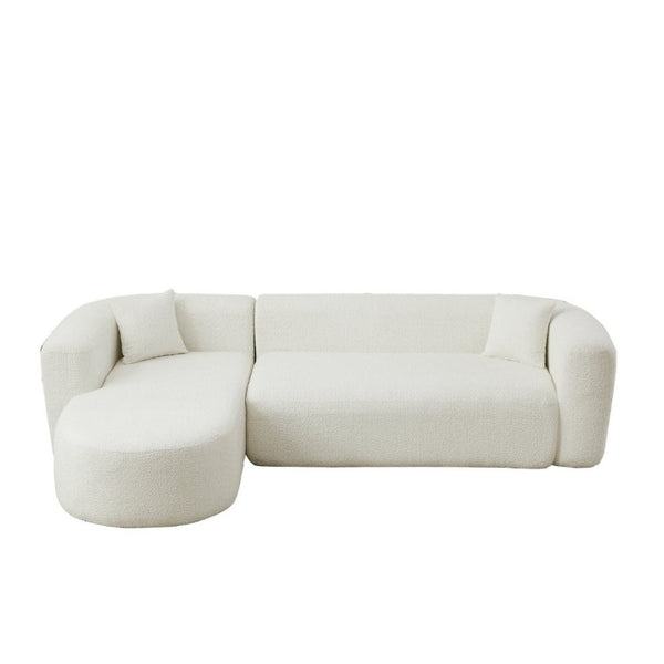 English Elm Video]109.4 Inch Modular L-Shape Chenille Sectional Cloud Couch for Open Living Rooms Beige W3505S00077