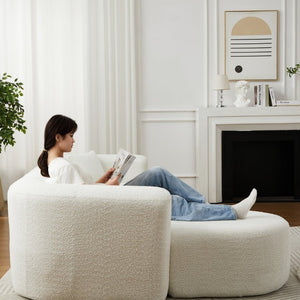 English Elm Video]109.4 Inch Modular L-Shape Chenille Sectional Cloud Couch for Open Living Rooms Beige W3505S00077
