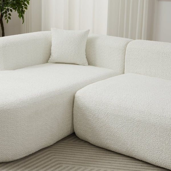 English Elm Video]109.4 Inch Modular L-Shape Chenille Sectional Cloud Couch for Open Living Rooms Beige W3505S00077