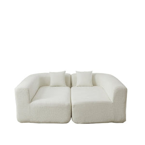 English Elm Video]109.4 Inch Modular L-Shape Chenille Sectional Cloud Couch for Open Living Rooms Beige W3505S00077