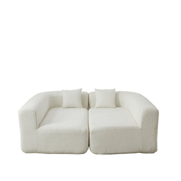 English Elm Video]109.4 Inch Modular L-Shape Chenille Sectional Cloud Couch for Open Living Rooms Beige W3505S00077