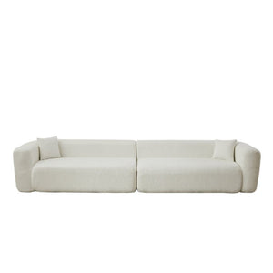 English Elm Video]109.4 Inch Modular L-Shape Chenille Sectional Cloud Couch for Open Living Rooms Beige W3505S00077
