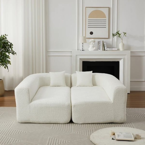 English Elm Video]109.4 Inch Modular L-Shape Chenille Sectional Cloud Couch for Open Living Rooms Beige W3505S00077