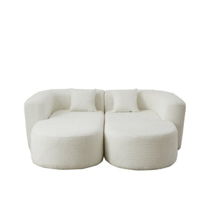 English Elm Video]109.4 Inch Modular L-Shape Chenille Sectional Cloud Couch for Open Living Rooms Beige W3505S00077