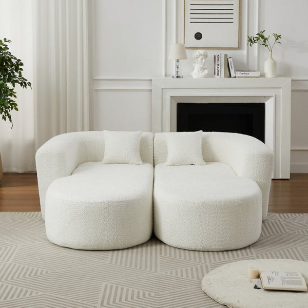 English Elm Video]109.4 Inch Modular L-Shape Chenille Sectional Cloud Couch for Open Living Rooms Beige W3505S00077