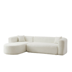 English Elm Video]109.4 Inch Modular L-Shape Chenille Sectional Cloud Couch for Open Living Rooms Beige W3505S00077