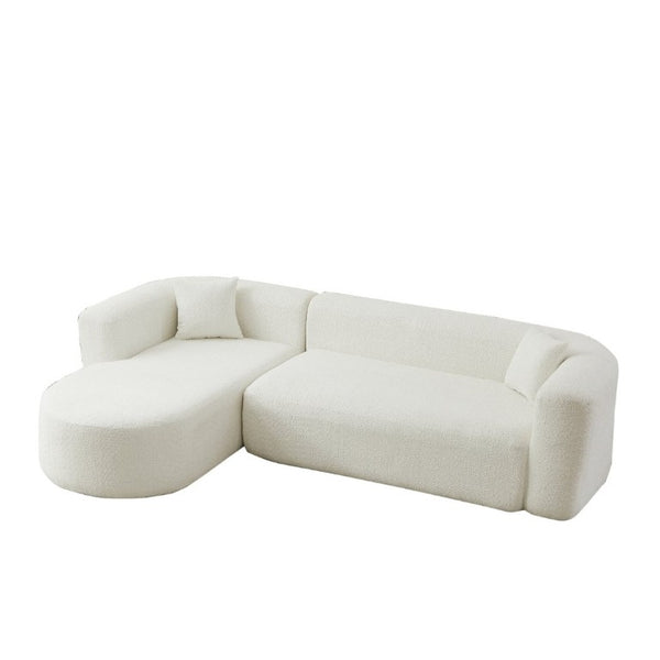 English Elm Video]109.4 Inch Modular L-Shape Chenille Sectional Cloud Couch for Open Living Rooms Beige W3505S00077