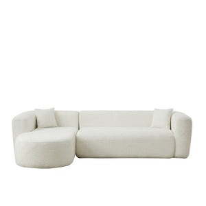English Elm Video]109.4 Inch Modular L-Shape Chenille Sectional Cloud Couch for Open Living Rooms Beige W3505S00077