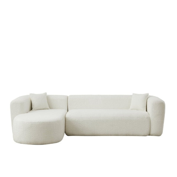 English Elm Video]109.4 Inch Modular L-Shape Chenille Sectional Cloud Couch for Open Living Rooms Beige W3505S00077