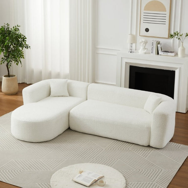 English Elm Video]109.4 Inch Modular L-Shape Chenille Sectional Cloud Couch for Open Living Rooms Beige W3505S00077