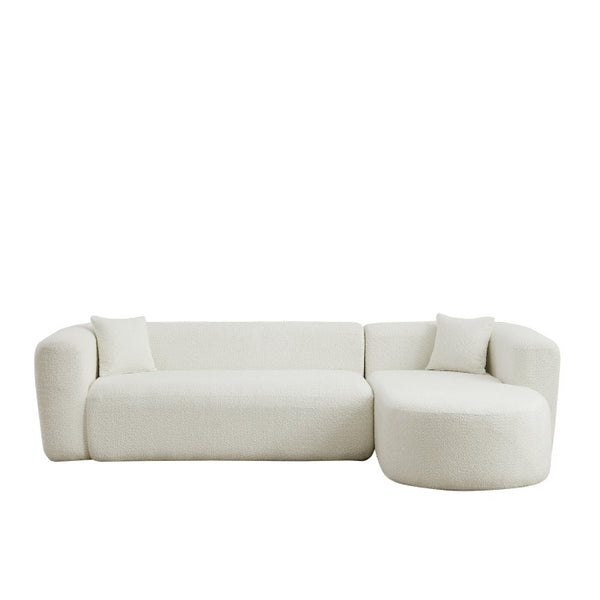 English Elm Video]109.4 Chenille Cloud Sectional Curved Modular Couch for Modern Living Rooms W3505S00080