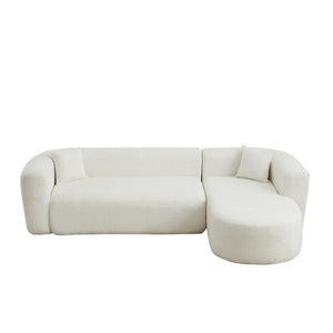 English Elm Video]109.4 Chenille Cloud Sectional Curved Modular Couch for Modern Living Rooms W3505S00080