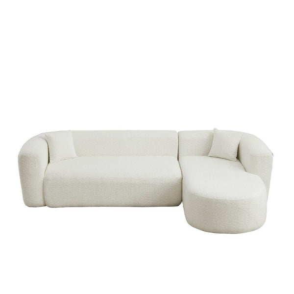 English Elm Video]109.4 Chenille Cloud Sectional Curved Modular Couch for Modern Living Rooms W3505S00080