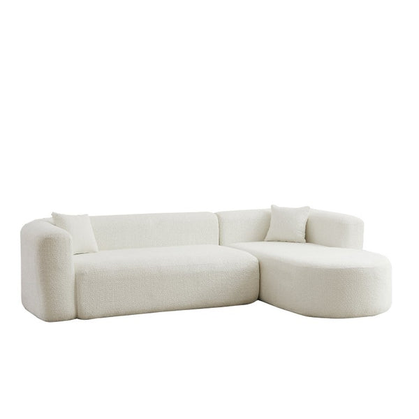 English Elm Video]109.4 Chenille Cloud Sectional Curved Modular Couch for Modern Living Rooms W3505S00080