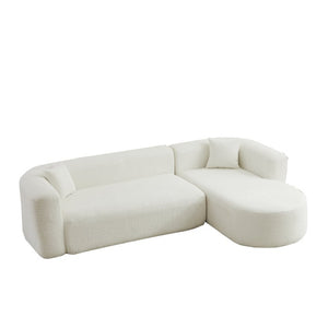 English Elm Video]109.4 Chenille Cloud Sectional Curved Modular Couch for Modern Living Rooms W3505S00080