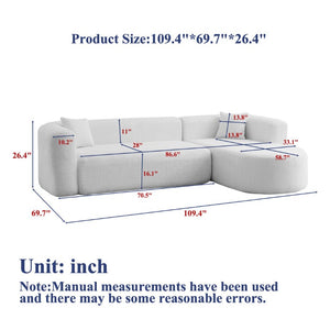 English Elm Video]109.4 Chenille Cloud Sectional Curved Modular Couch for Modern Living Rooms W3505S00080