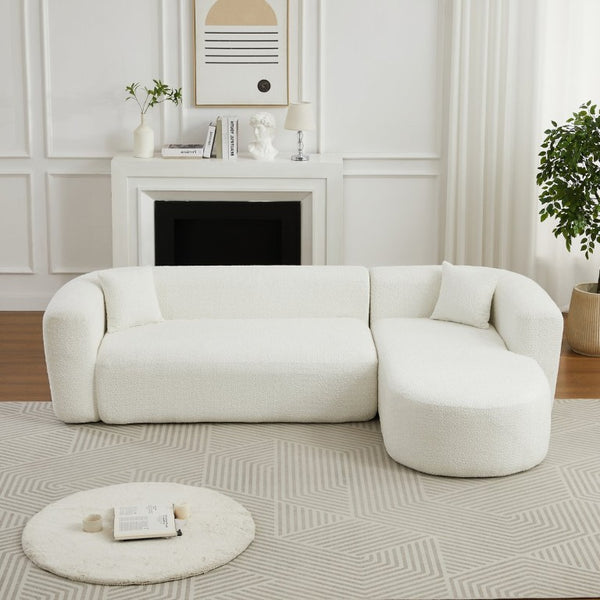 English Elm Video]109.4 Chenille Cloud Sectional Curved Modular Couch for Modern Living Rooms W3505S00080