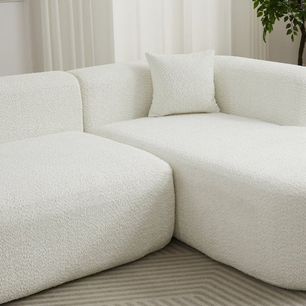English Elm Video]109.4 Chenille Cloud Sectional Curved Modular Couch for Modern Living Rooms W3505S00080