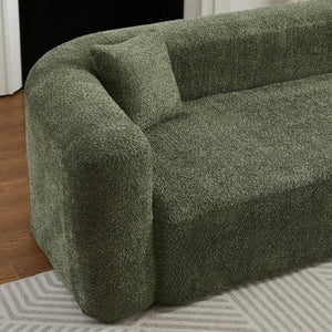 English Elm Video]109.4 Chenille Cloud Sectional Sofa Modular L-Shape Living Room Couch with Pillows Green W3505S00081