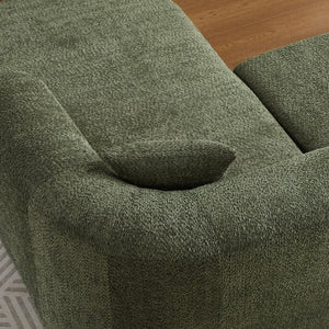 English Elm Video]109.4 Chenille Cloud Sectional Sofa Modular L-Shape Living Room Couch with Pillows Green W3505S00081