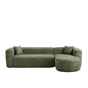 English Elm Video]109.4 Chenille Cloud Sectional Sofa Modular L-Shape Living Room Couch with Pillows Green W3505S00081
