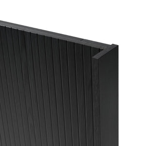 English Elm King Wall Mounted Fluted Wood Headboard Matte Black Sculptural Bedroom Accent W3520P327606