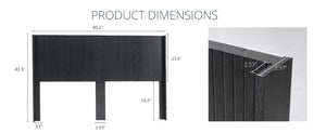 English Elm King Wall Mounted Fluted Wood Headboard Matte Black Sculptural Bedroom Accent W3520P327606