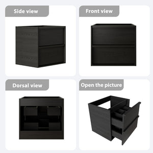 English Elm 24 Inch Floating Bathroom Vanity Cabinet with Two Drawers Moisture Resistant Wall Mount W3520P481430