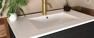 English Elm 30 Inch Floating Bathroom Vanity with Ceramic Sink Fluted Matte Gray Modern Storage W3520P481435