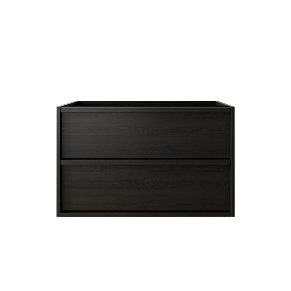 English Elm 36 Inch Floating Wall Mounted Bathroom Vanity with Two Drawers Modern Storage Cabinet W3520P481437