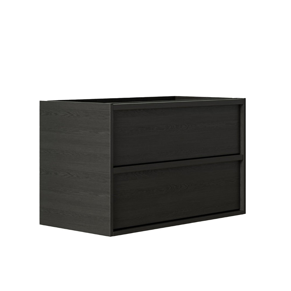 English Elm 36 Inch Floating Wall Mounted Bathroom Vanity with Two Drawers Modern Storage Cabinet W3520P481437