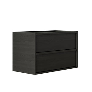 English Elm 36 Inch Floating Wall Mounted Bathroom Vanity with Two Drawers Modern Storage Cabinet W3520P481437
