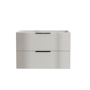 English Elm 30 Inch Floating Gray Bathroom Vanity with Soft Close Drawers and Pipe Cutout Antique Gray W3520P503892