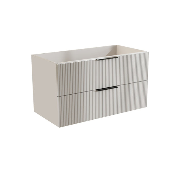 English Elm 36 Inch Floating Bathroom Vanity with Two Drawers in a Sleek Gray Contemporary Finish W3520P503914