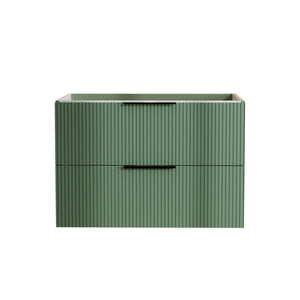 English Elm 30 Inch Floating Gray Bathroom Vanity with Soft Close Drawers and Pipe Cutout Antique Green W3520P503917