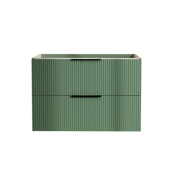 English Elm 30 Inch Floating Gray Bathroom Vanity with Soft Close Drawers and Pipe Cutout Antique Green W3520P503917