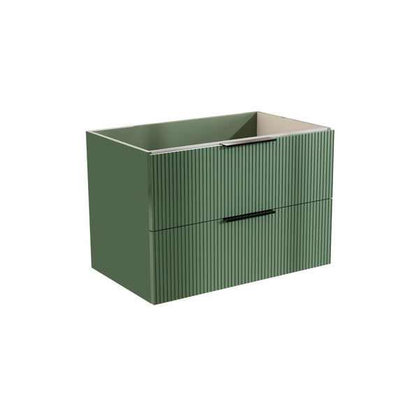 English Elm 30 Inch Floating Gray Bathroom Vanity with Soft Close Drawers and Pipe Cutout Antique Green W3520P503917