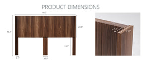 English Elm Modern Farmhouse Wingback Fluted Panel King Headboard Wall Mounted Walnut Finish W3520P505982