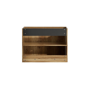 English Elm 30 Inch Floating Bathroom Vanity with Fluted Front and Seamless Engineered Stone Sink W3520S00071