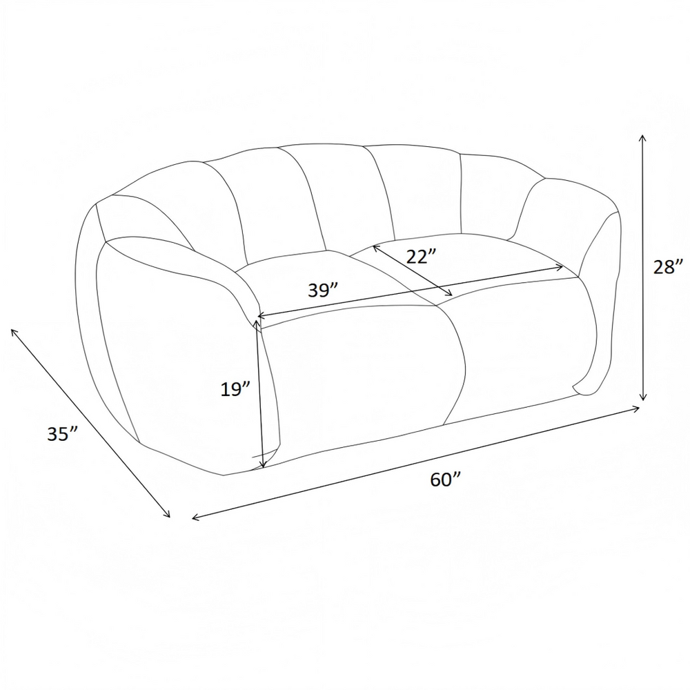 English Elm Oversized Floor Loveseat Bean Bag Ultra Plush Foam Fill Fluffy Casual Lounge Sofa W3523P493090