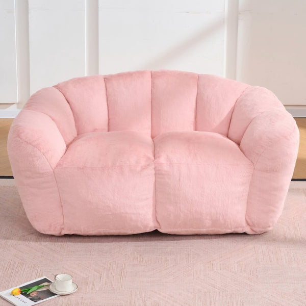 English Elm Oversized Floor Loveseat Bean Bag Ultra Plush Foam Fill Fluffy Casual Lounge Sofa W3523P493090