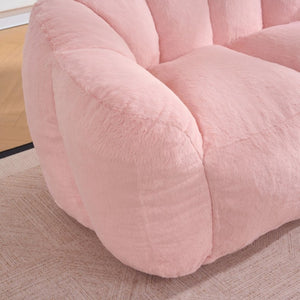 English Elm Oversized Floor Loveseat Bean Bag Ultra Plush Foam Fill Fluffy Casual Lounge Sofa W3523P493090