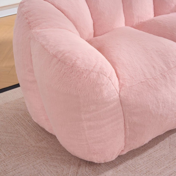 English Elm Oversized Floor Loveseat Bean Bag Ultra Plush Foam Fill Fluffy Casual Lounge Sofa W3523P493090