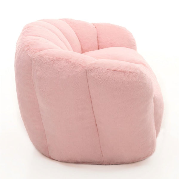 English Elm Oversized Floor Loveseat Bean Bag Ultra Plush Foam Fill Fluffy Casual Lounge Sofa W3523P493090