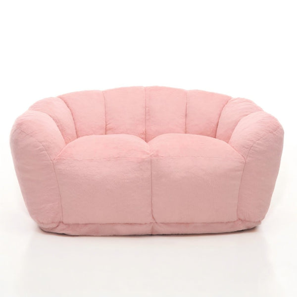 English Elm Oversized Floor Loveseat Bean Bag Ultra Plush Foam Fill Fluffy Casual Lounge Sofa W3523P493090
