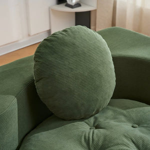 English Elm Convertible Futon Loveseat with Full Size Fold Down Sleeping Surface Corduroy Upholstered Green W3523P493152