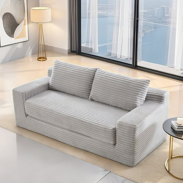 English Elm Loveseat Corduroy Sofa Bed with Memory Foam Cushions Ready to Use in Any Room W3561P324165