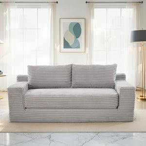 English Elm Loveseat Corduroy Sofa Bed with Memory Foam Cushions Ready to Use in Any Room W3561P324165