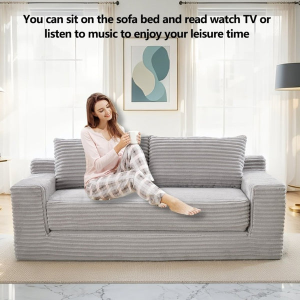 English Elm Loveseat Corduroy Sofa Bed with Memory Foam Cushions Ready to Use in Any Room W3561P324165