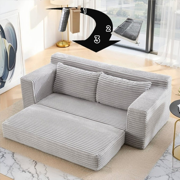 English Elm Loveseat Corduroy Sofa Bed with Memory Foam Cushions Ready to Use in Any Room W3561P324165
